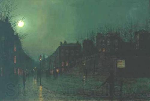 Atkinson Grimshaw View of Heath Street by Night